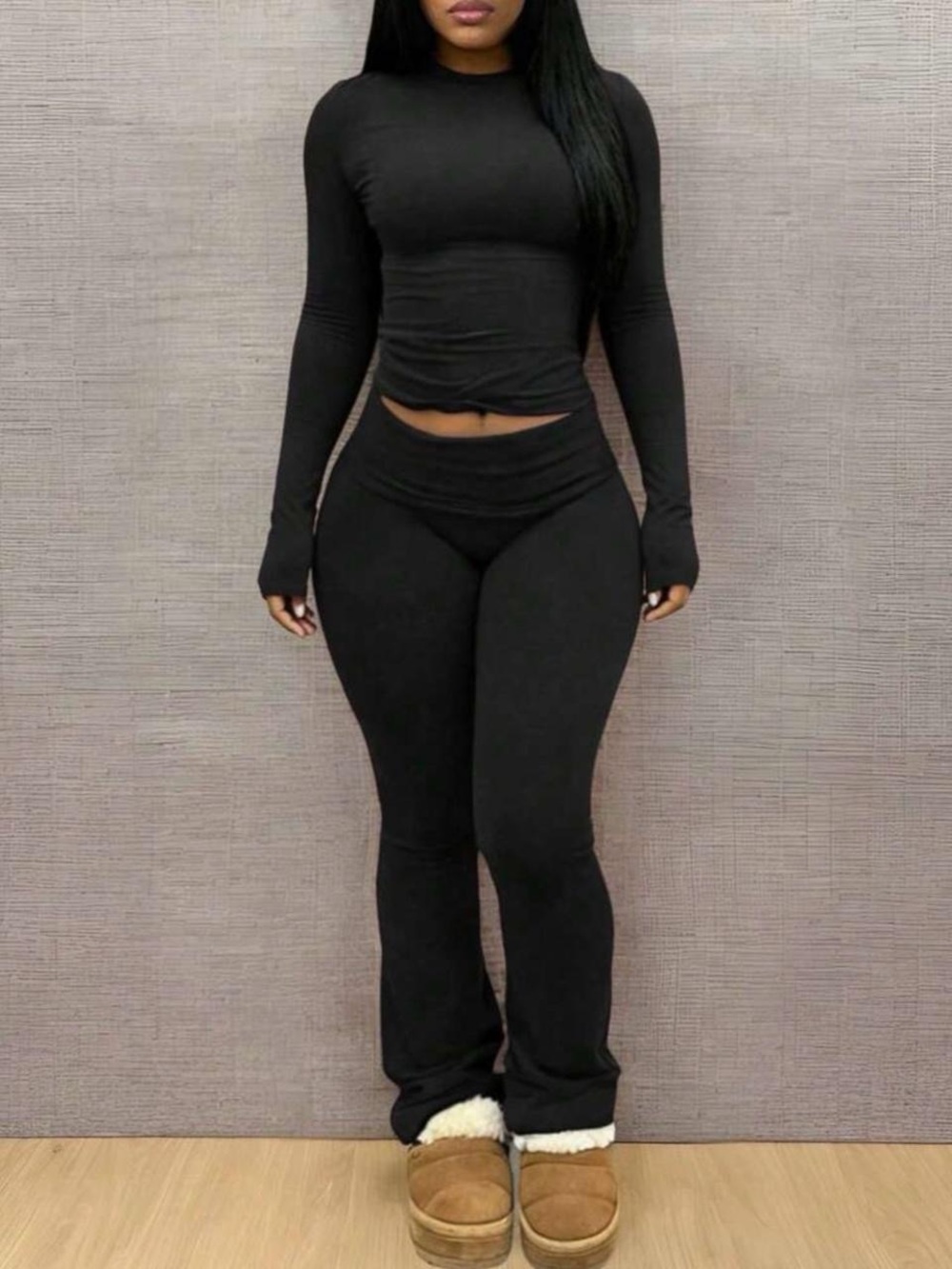 Two piece Women’s Black High-Waist set